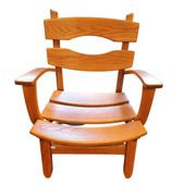 Brutalist chair in oak by Dittmann & Co for Awa Radbound, 1970
