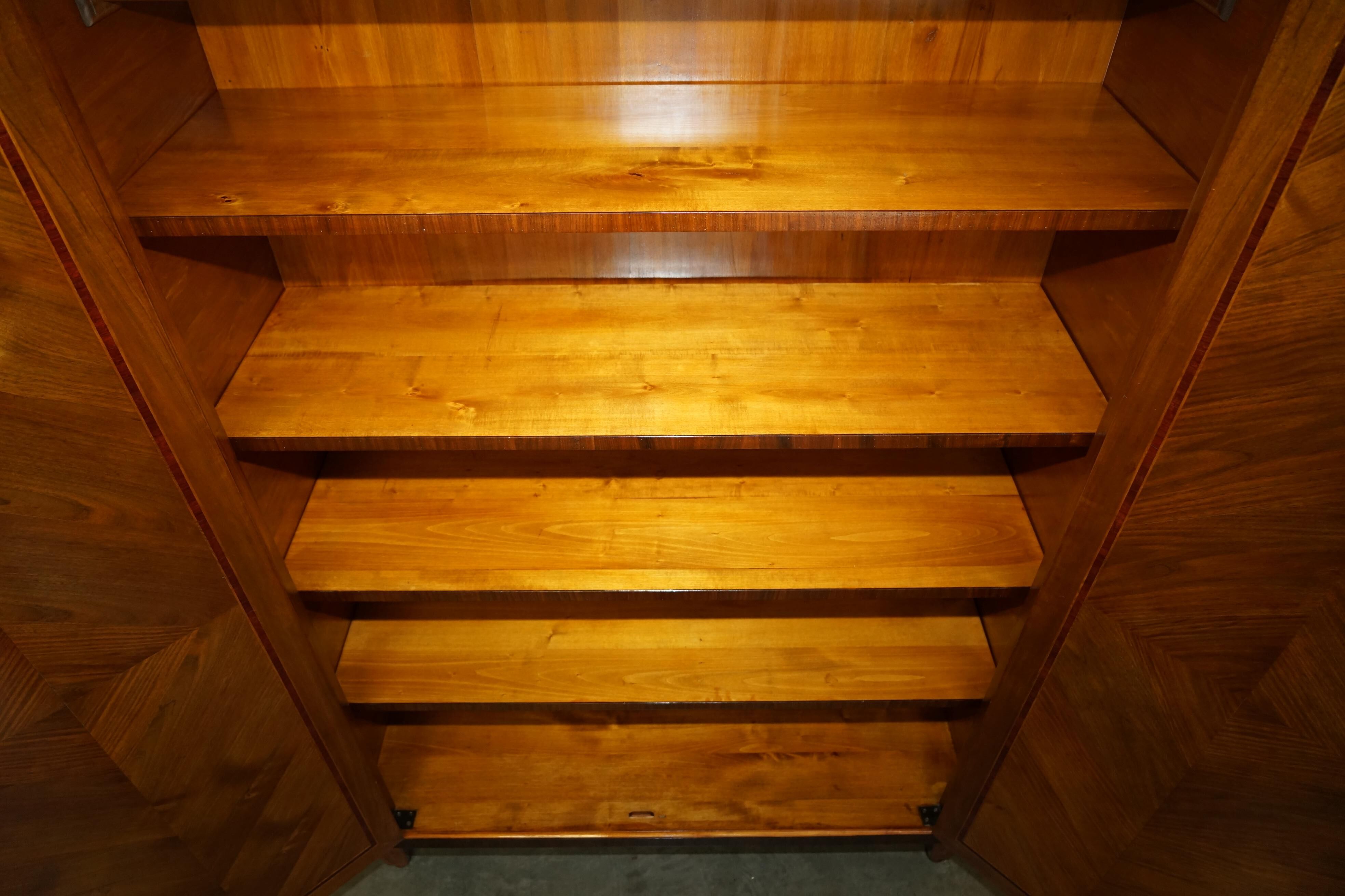 Vintage Regency style Italian marquetry wardrobe