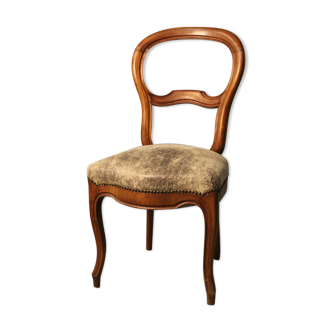 Louis Philippe En Noyer chair Reupholstered in Neuf