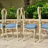 Set of 4 Louis XV style lacquered chairs