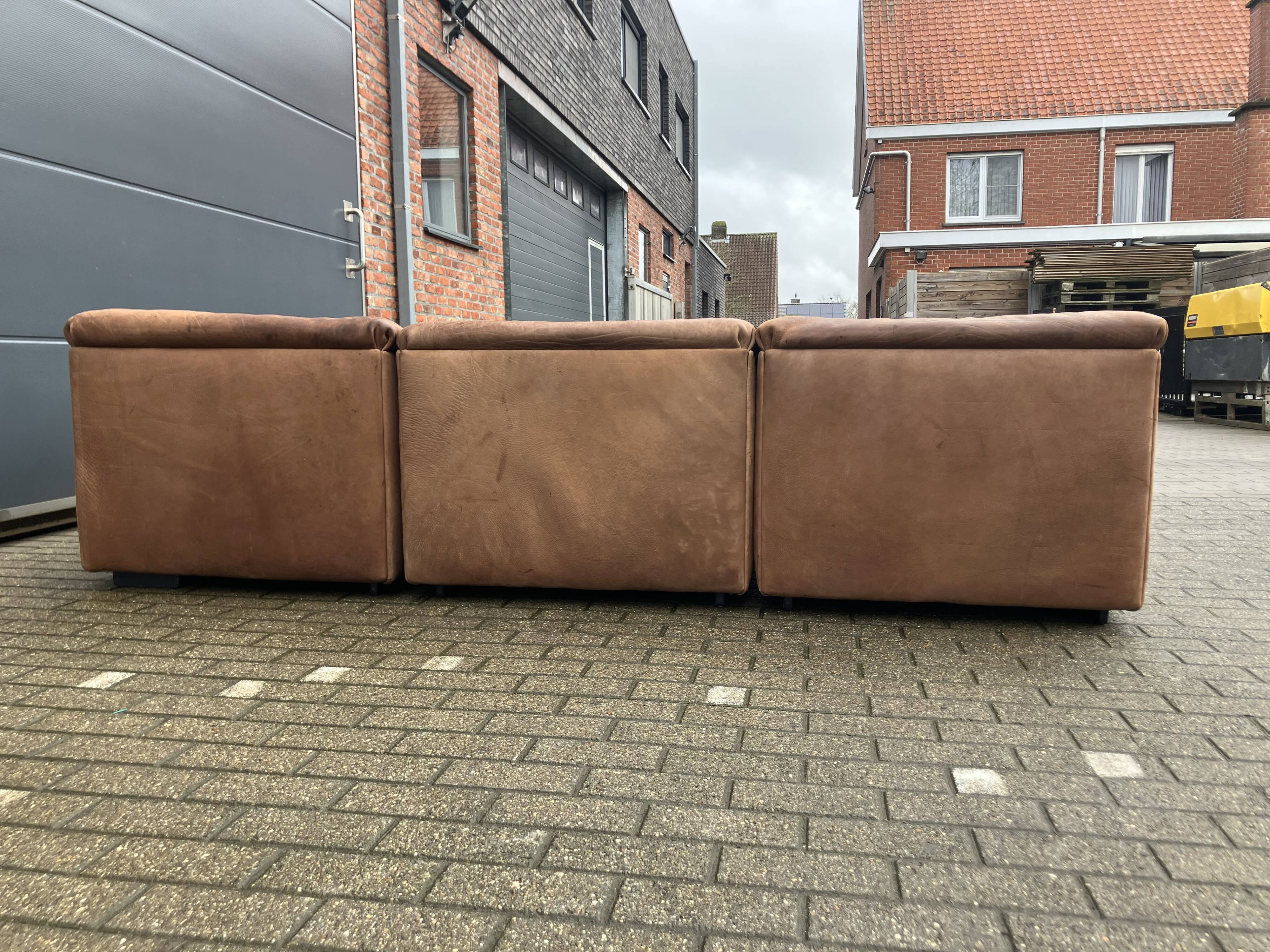 De Sede Ds46 Modulair 5mm Buffel leather NECK Cognac Bruin