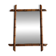 Miroir en bois tourné à l'imitation du bambou, des années 20-30, 54 x 65 cm