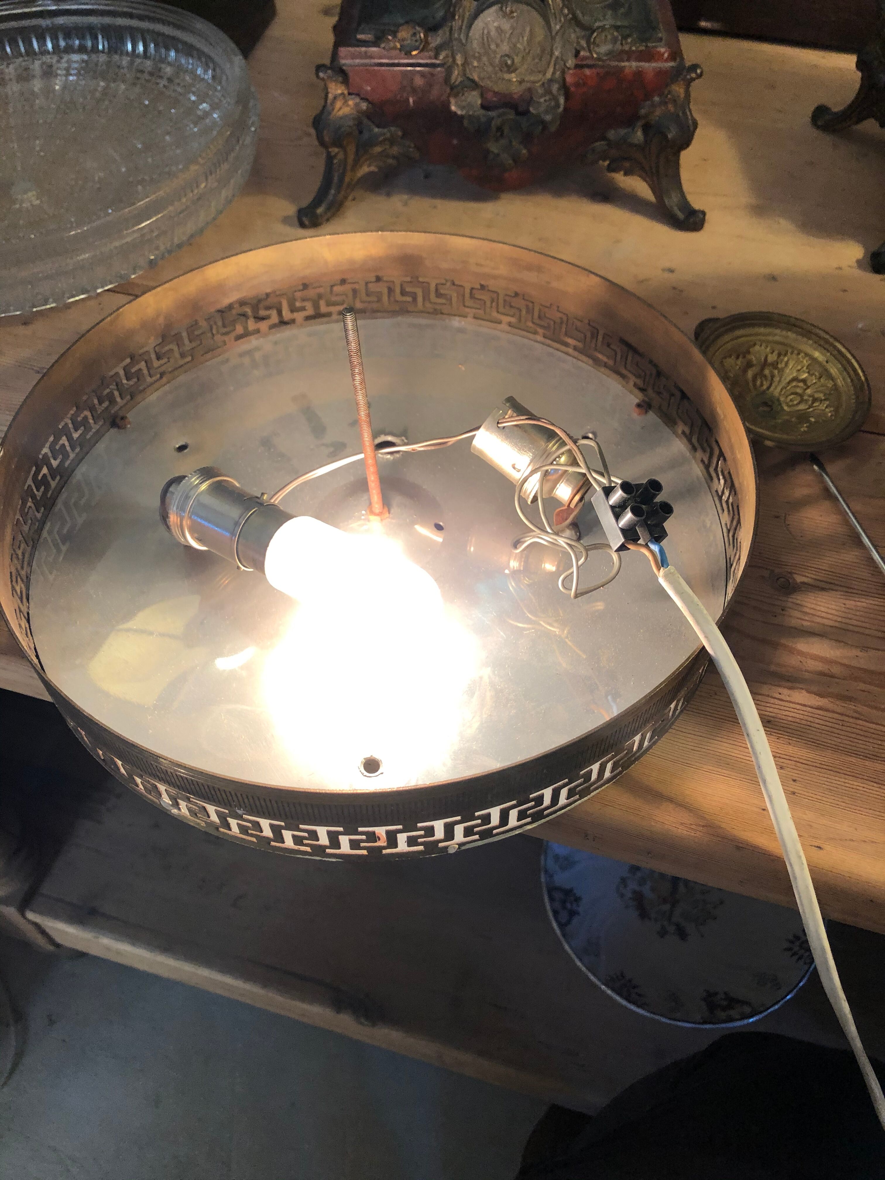 Pair of crystal ceiling lights