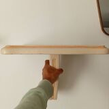 Vintage solid oak wall-mounted console shelf