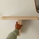Vintage solid oak wall-mounted console shelf