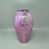 1960s Astonishing Giuseppe Locci Polycrome Craquelé Vase in Sardinian Ceramic. Made in Italy