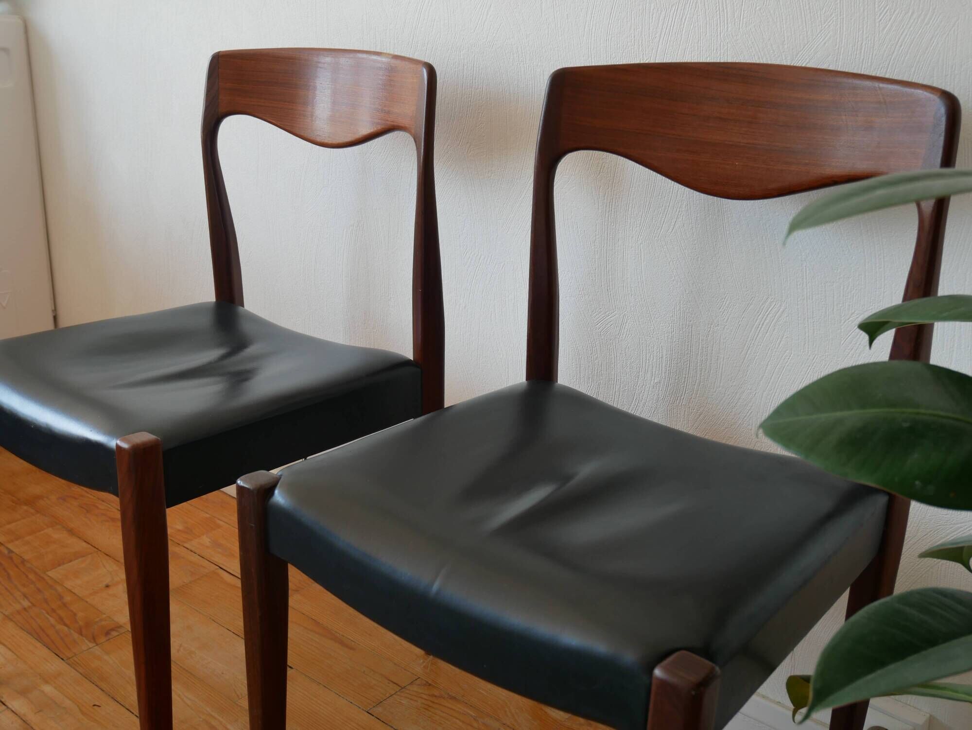Pair of Scandinavian teak chairs by Niels O. Moller circa 1950