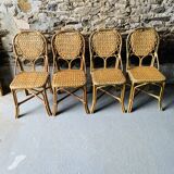 Rattan dining room: 1 table + 4 chairs