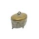 ABC Neoclassical Sugar Bowl, Silver-Plated Brass, Austria, 19th Century