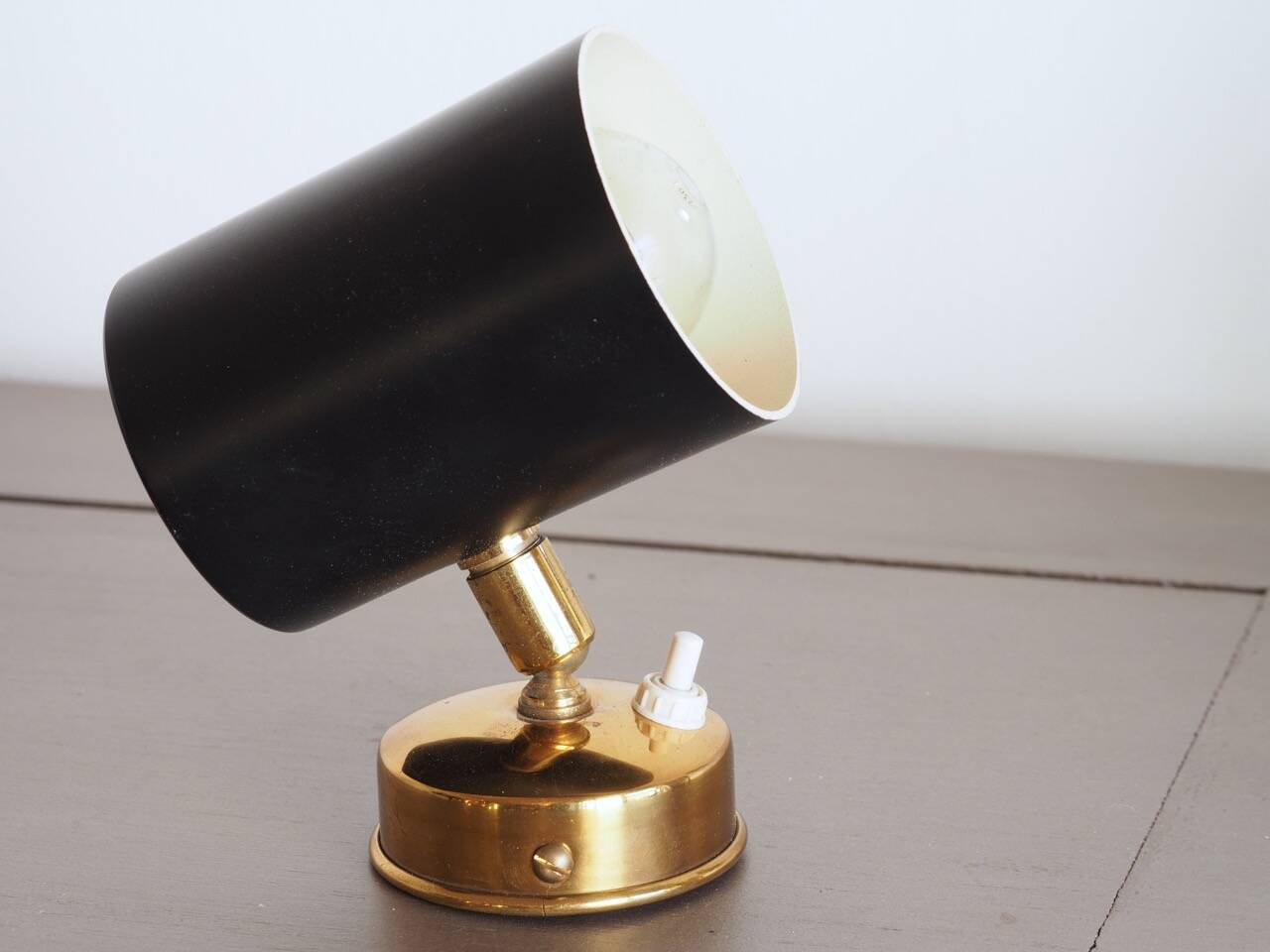 Retro black and brass wall light
