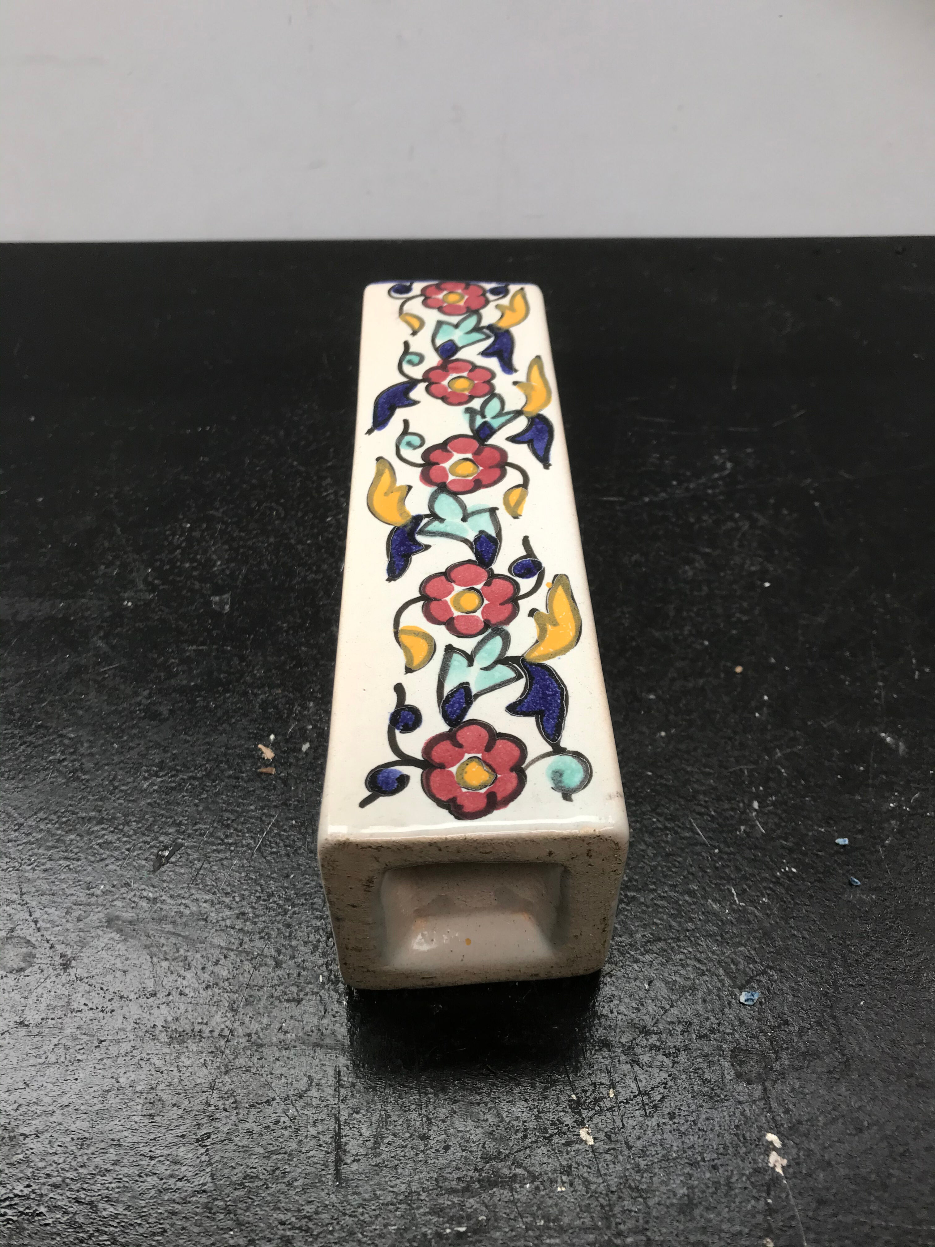 Former vase square ceramic decor vintage flowers