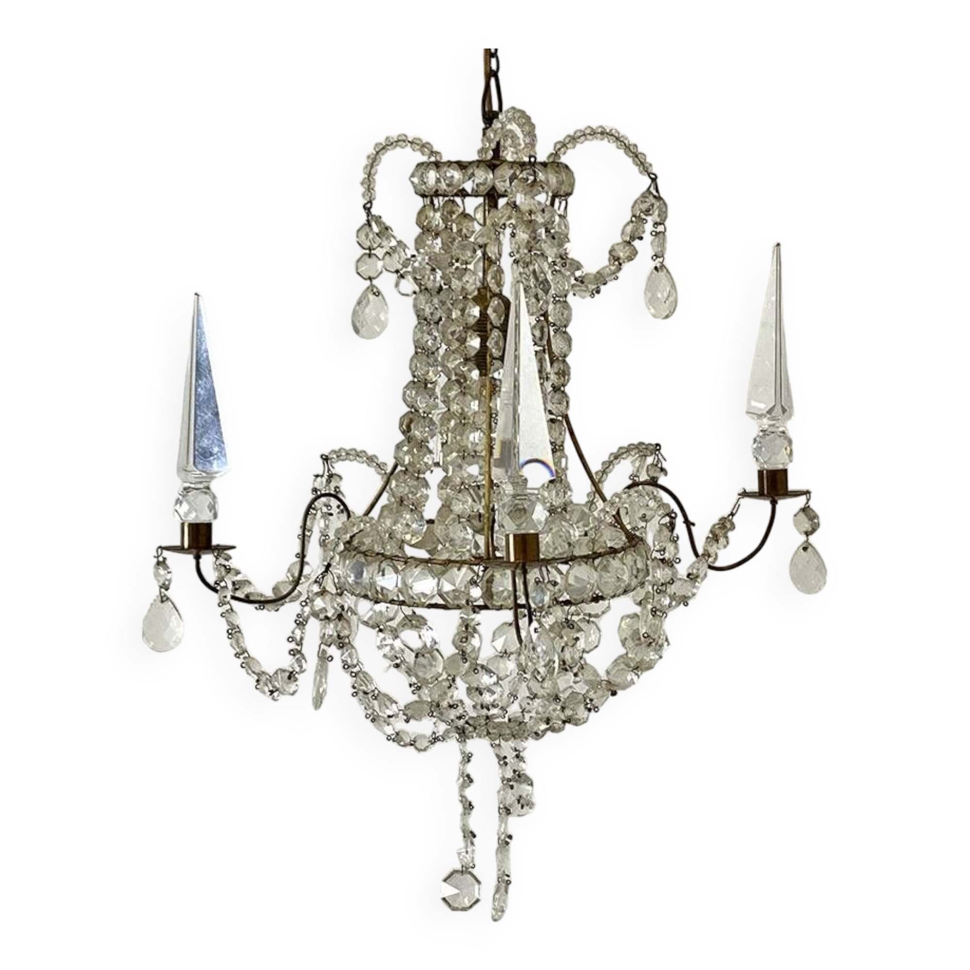 Early 20th century chandelier in bohemian crystal
