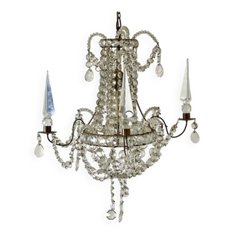 Early 20th century chandelier in bohemian crystal