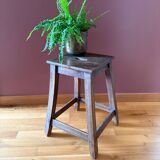 Old workshop stool, solid wood kitchen