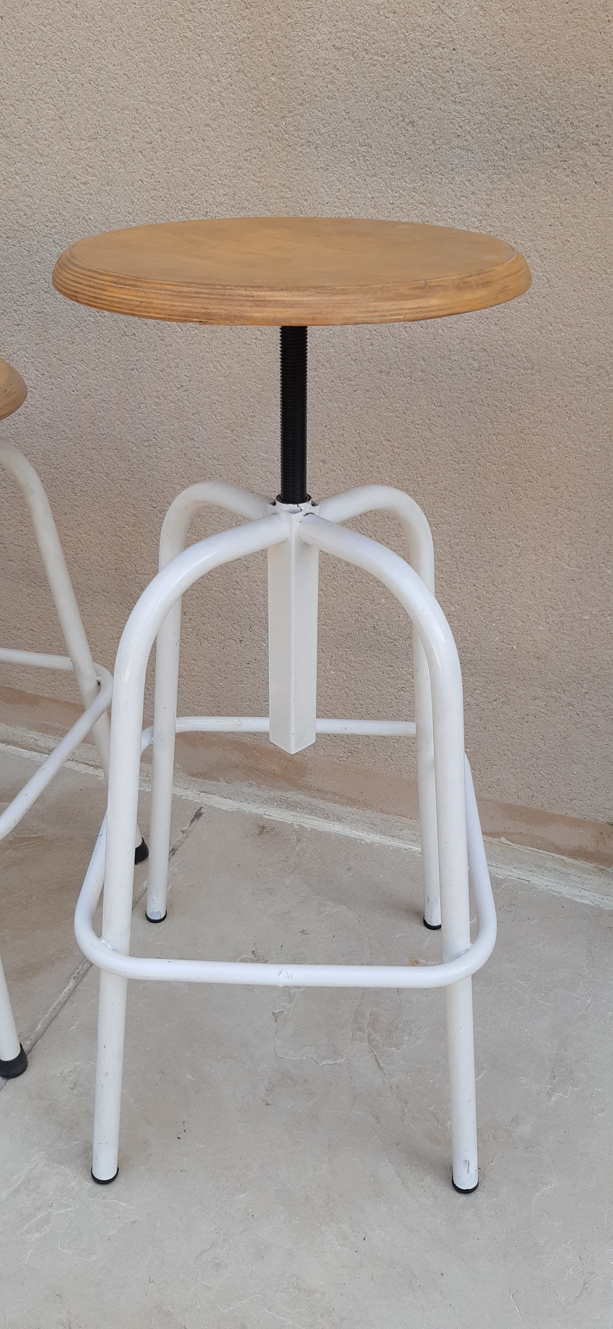 Vintage industrial screw stools