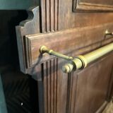 Wooden and brass coat rack