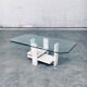 Brutalist Travertine Coffee Table by Willy Ballez, Belgium, 1970s