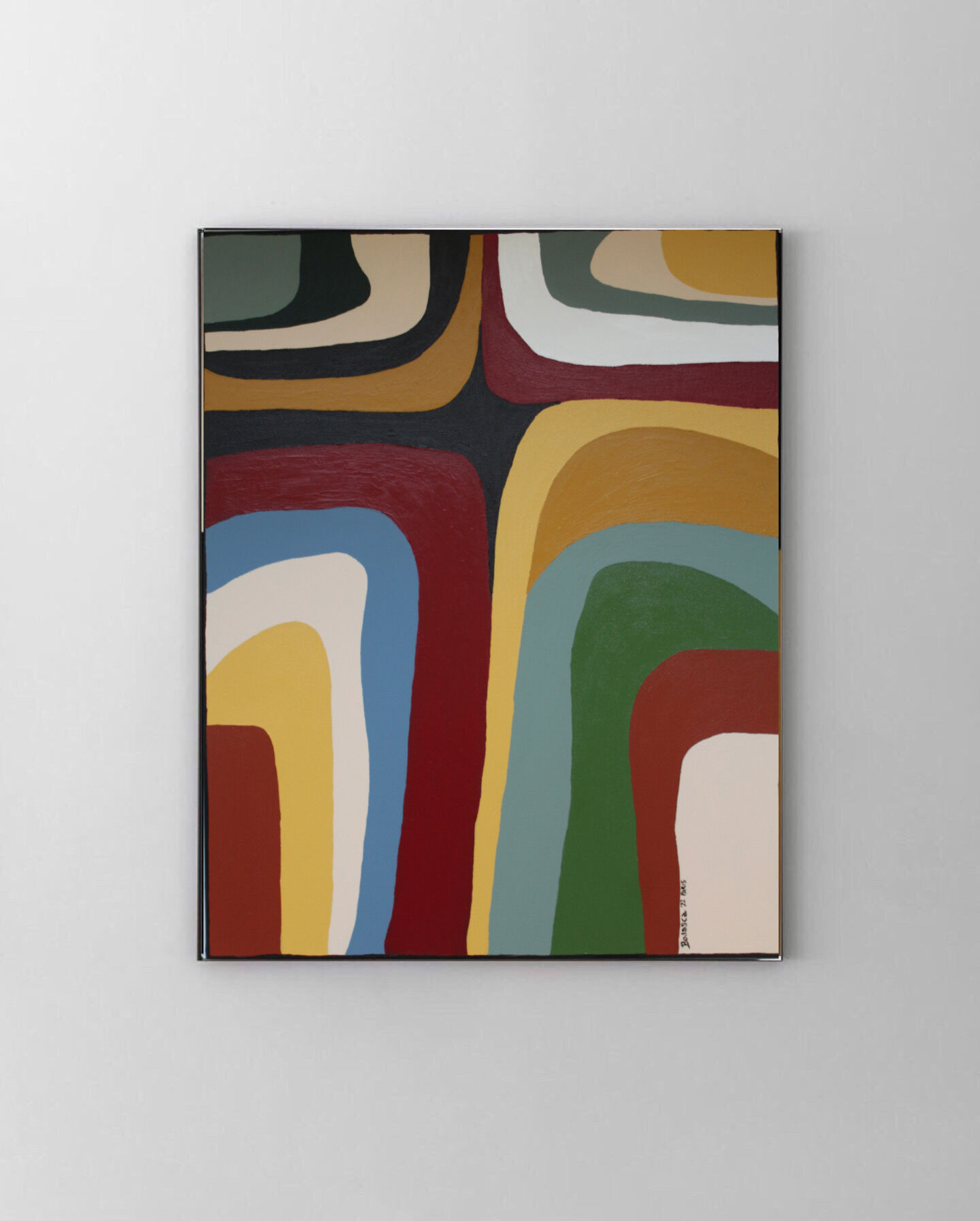 Colorful abstract painting "Rainbow n°4" 72x60 cm