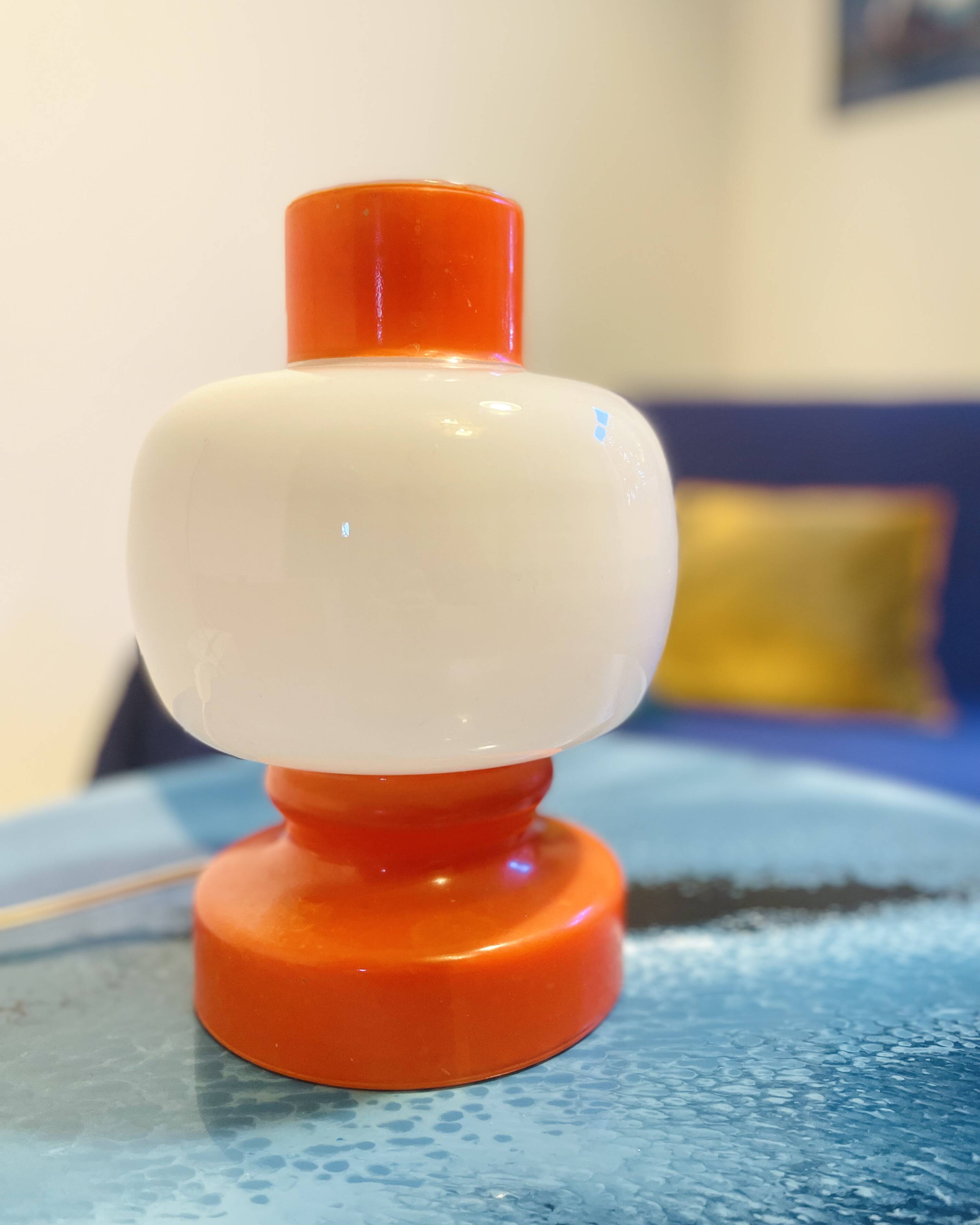 Vintage opaline glass lamp, Space Age, Murano 1960 - 1970