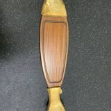 Teak fish board and silver metal