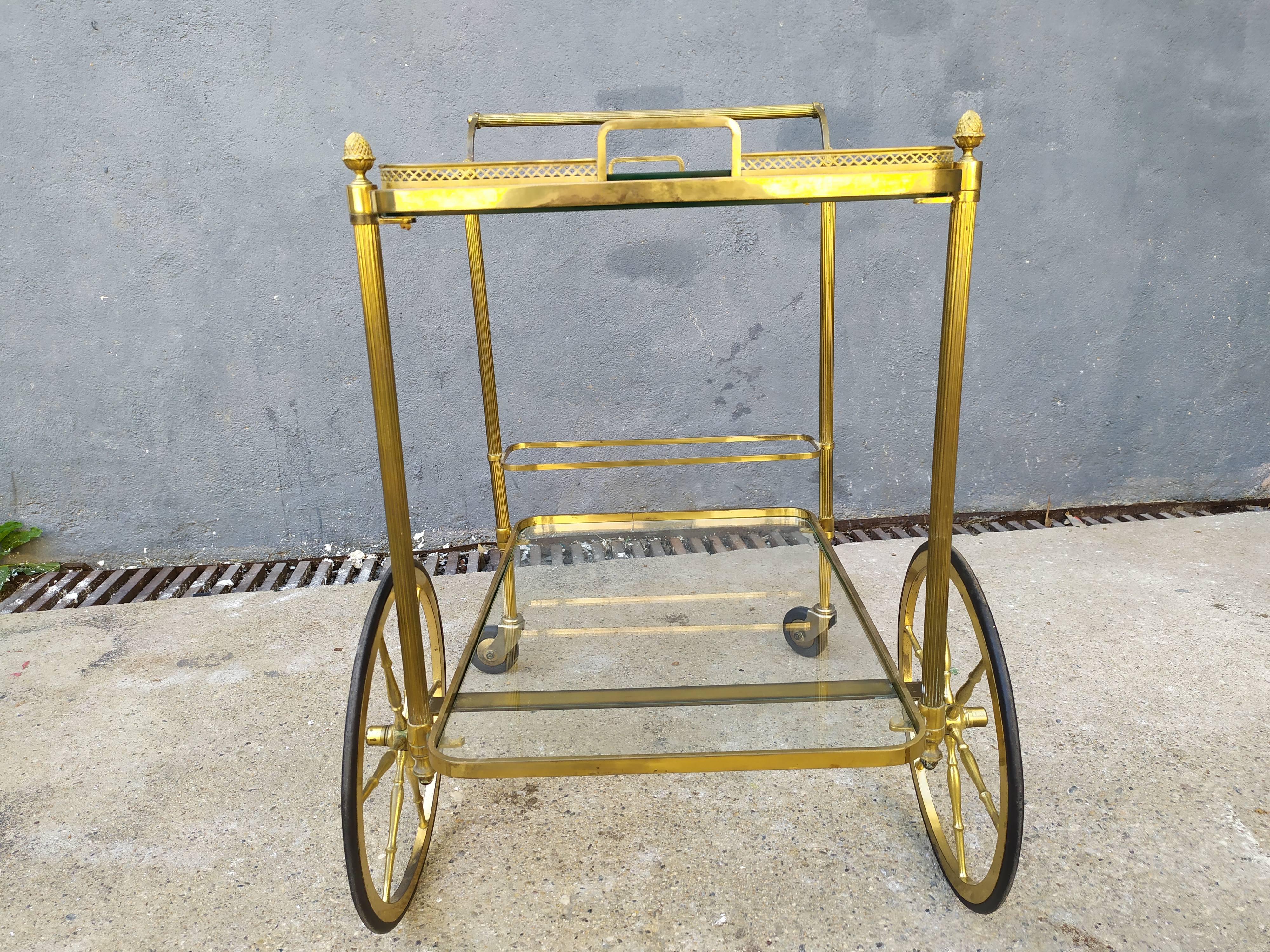 Golden brass cart
