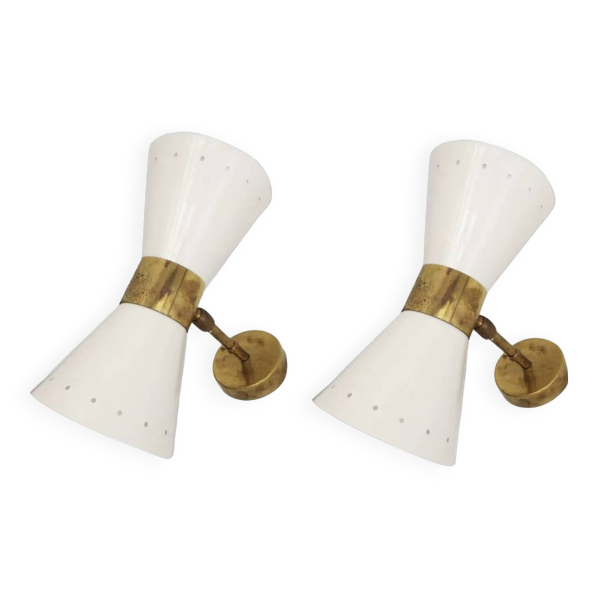 Paire d'appliques italiennes Diabolo design années 1950