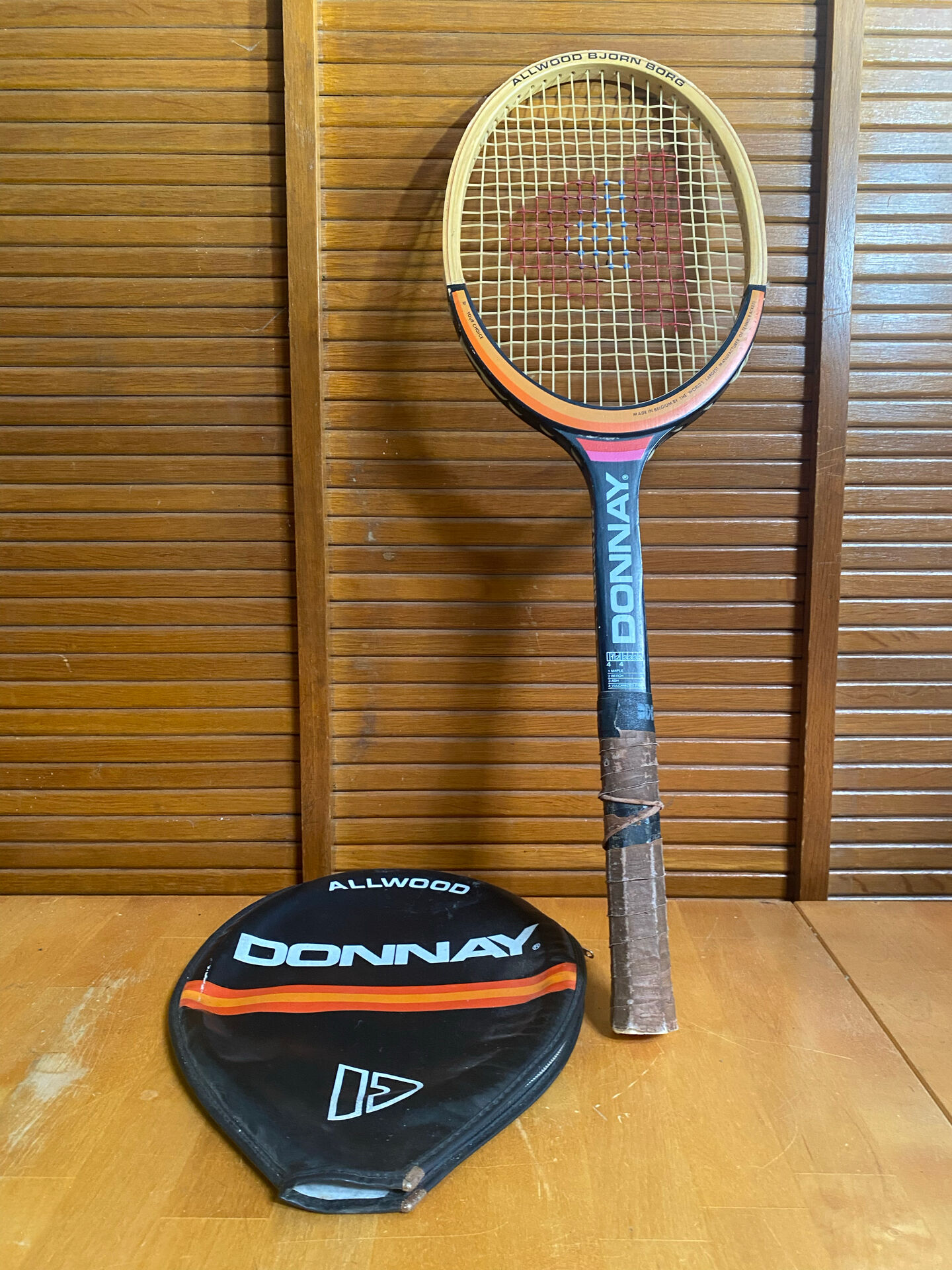 Vintage donnay bjorn borg wooden tennis racket + cover