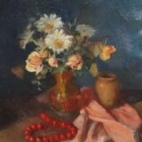 Vintage Impressionist Floral Still Life Oil Painting