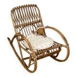 Fauteuil à bascule en rotin pour enfant