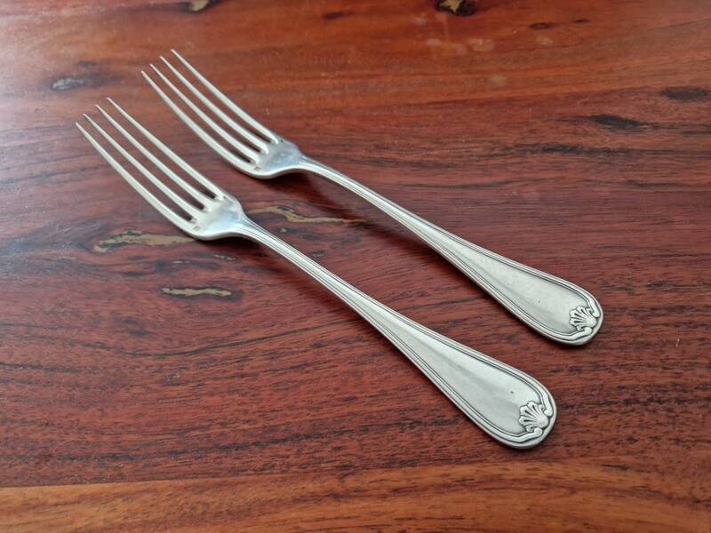 Christofle - Set of 2 Marot Bérain model dessert forks in silver-plated metal