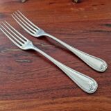 Christofle - Set of 2 Marot Bérain model dessert forks in silver-plated metal