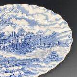 English earthenware dish with blue pattern