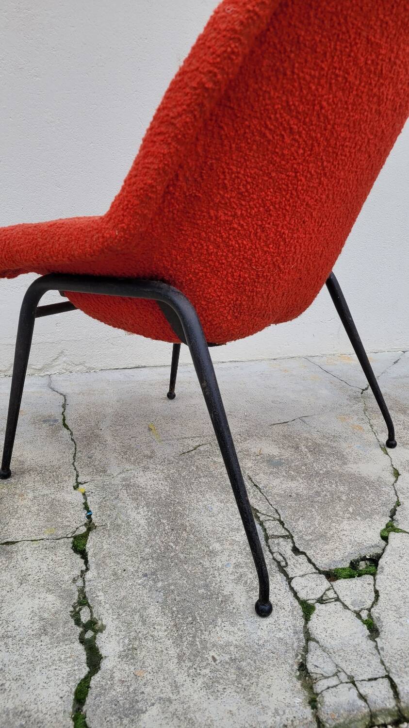 Vintage armchair in original French terry fabric - 1970s