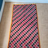 Black and red damier rug 110cm x 210cm
