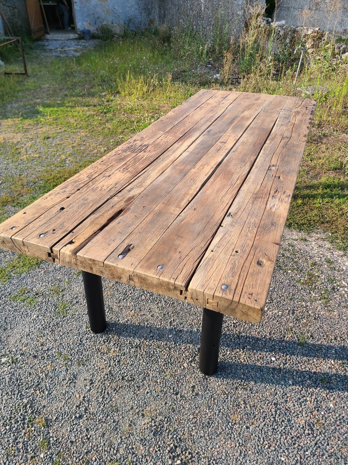 Early 20th century farmhouse table giant workbench