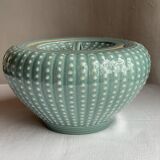 Superb Korean celadon flat soup tureen with its lid