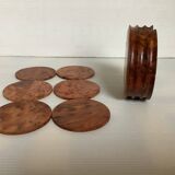 Six walnut burl coasters