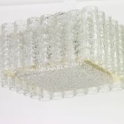 1 of the 3 superb Murano glass ice tubes ceiling lights by Doria, Germany, 1960s.