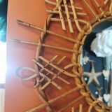 Miroir vintage en rotin