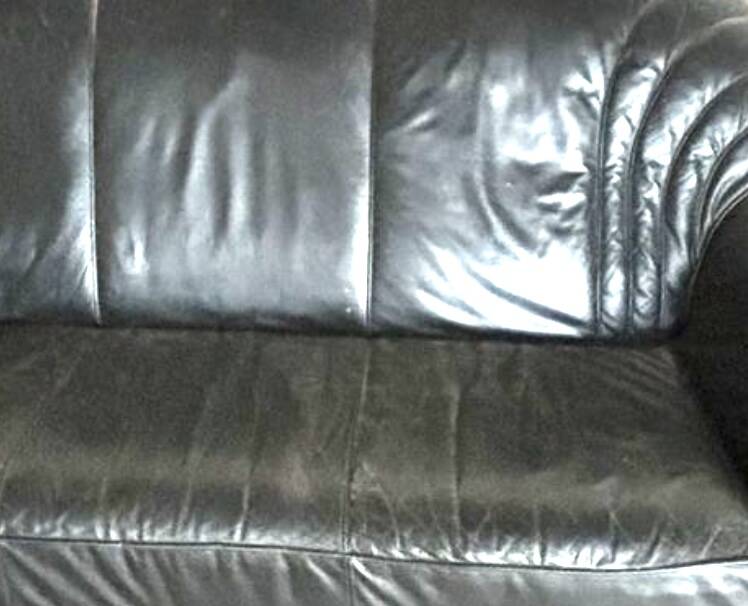 Vintage black leather sofa