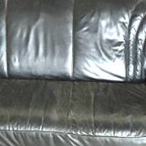 Vintage black leather sofa