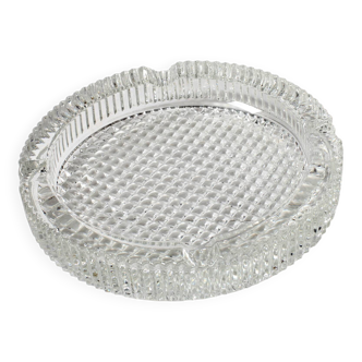Crystal Glass Ashtray, Mid-Century Round Ashtray / Italy / 1960s