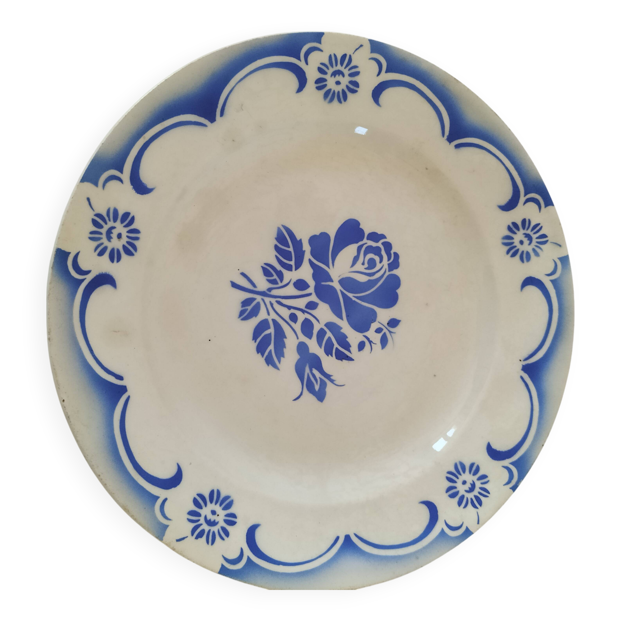 Antique ironstone plate – Demazoin Vincennes