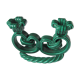 Bougeoir double  céramique Vallauris vert vintage