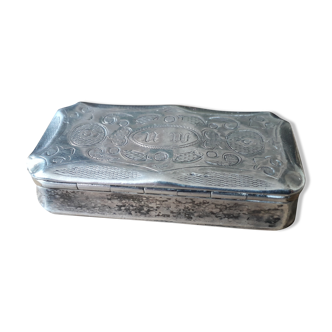 Napoleon III silver snuff box finely decorated with monogram