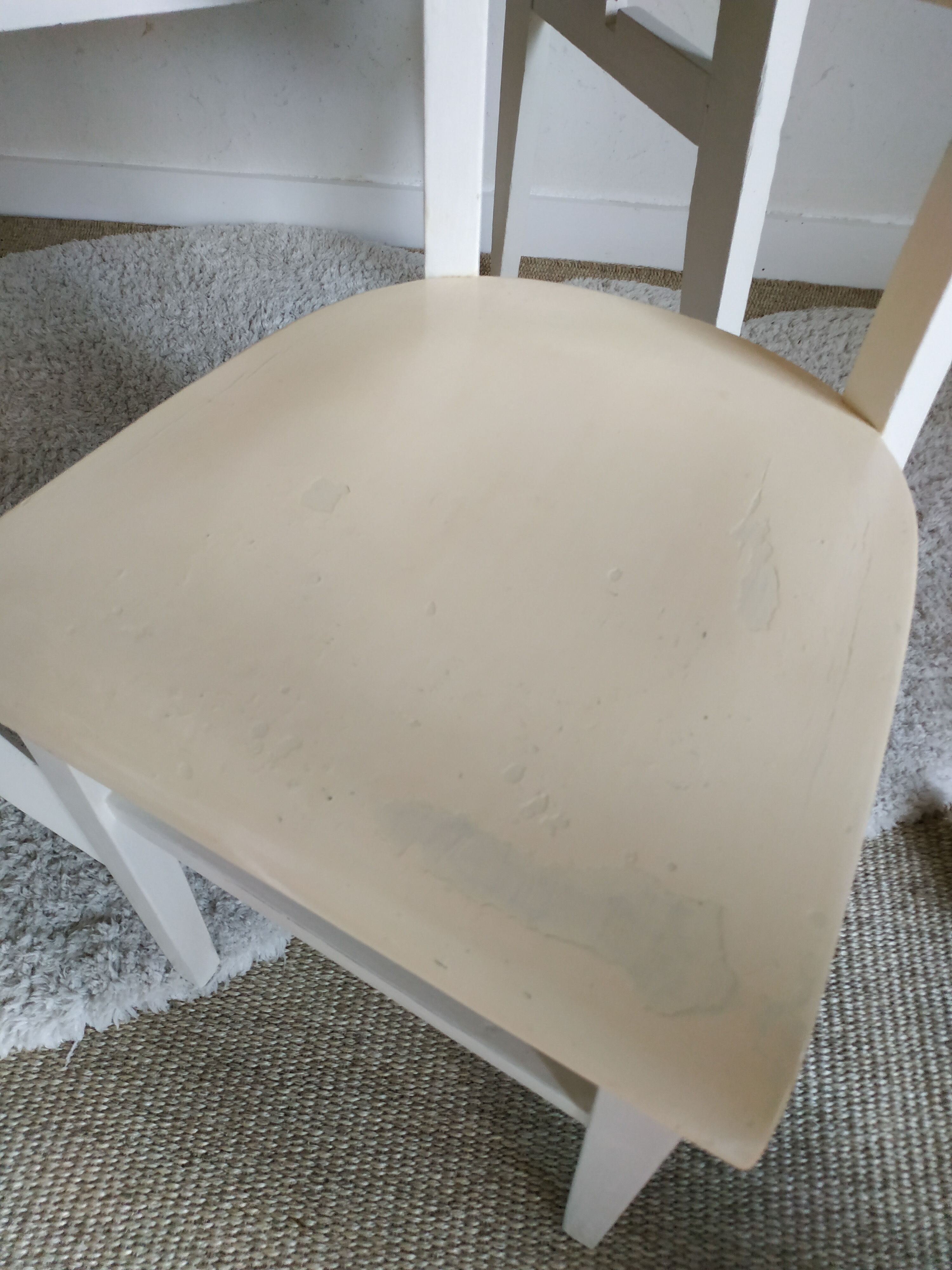 Set old wooden table with extension cords and 2 Thonet chairs