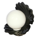 Ceramic shell lamp with opaline pearl, Saint-Jacques, France, 1980