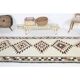 Vintage Turkish Oushak Handmade Wool Cotton White Runner Rug 90x338