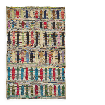 Tapis boho recyclé turc fait main 176 cm x 275 cm