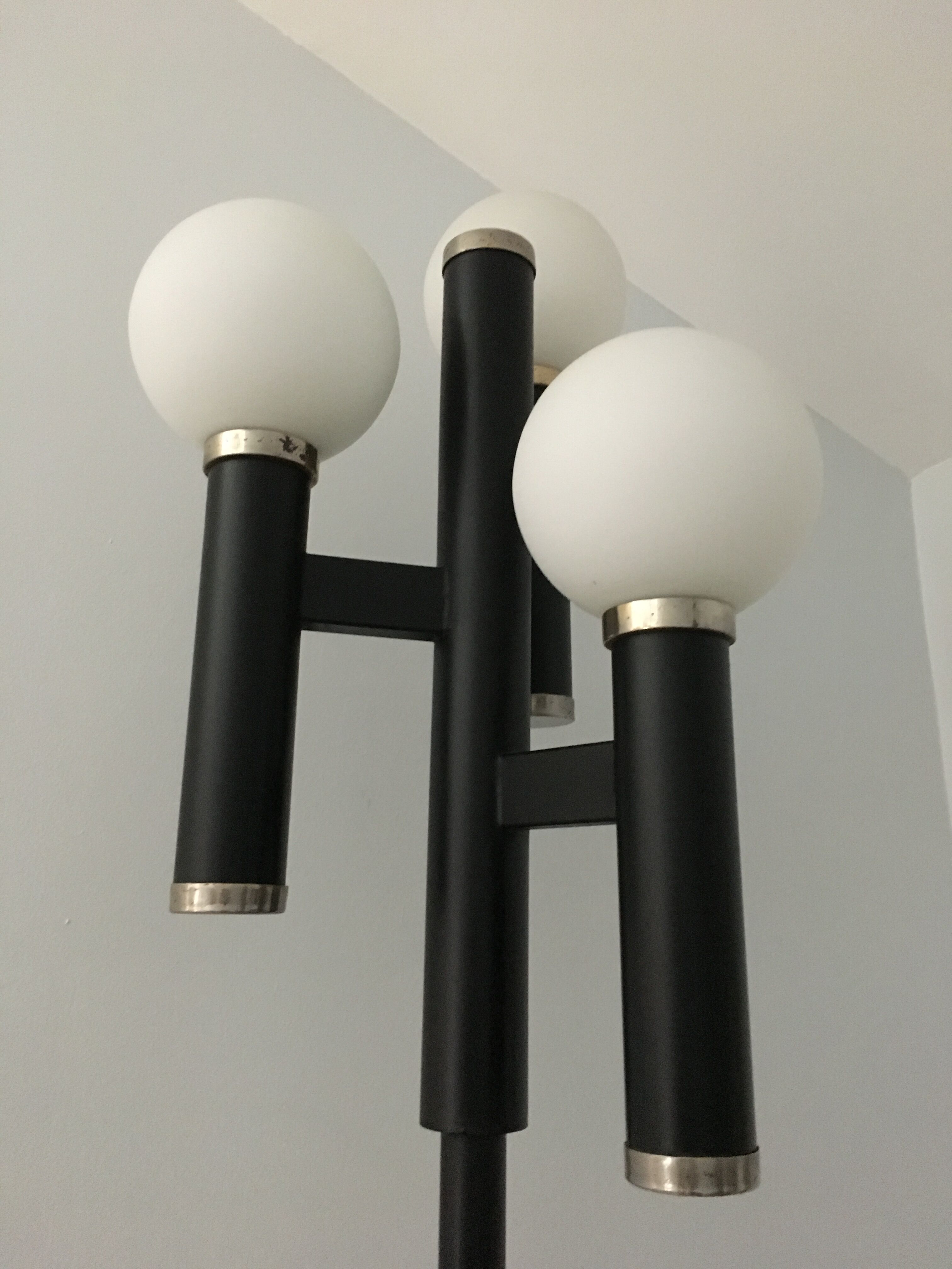 Lamppost design opaline marble 1960s